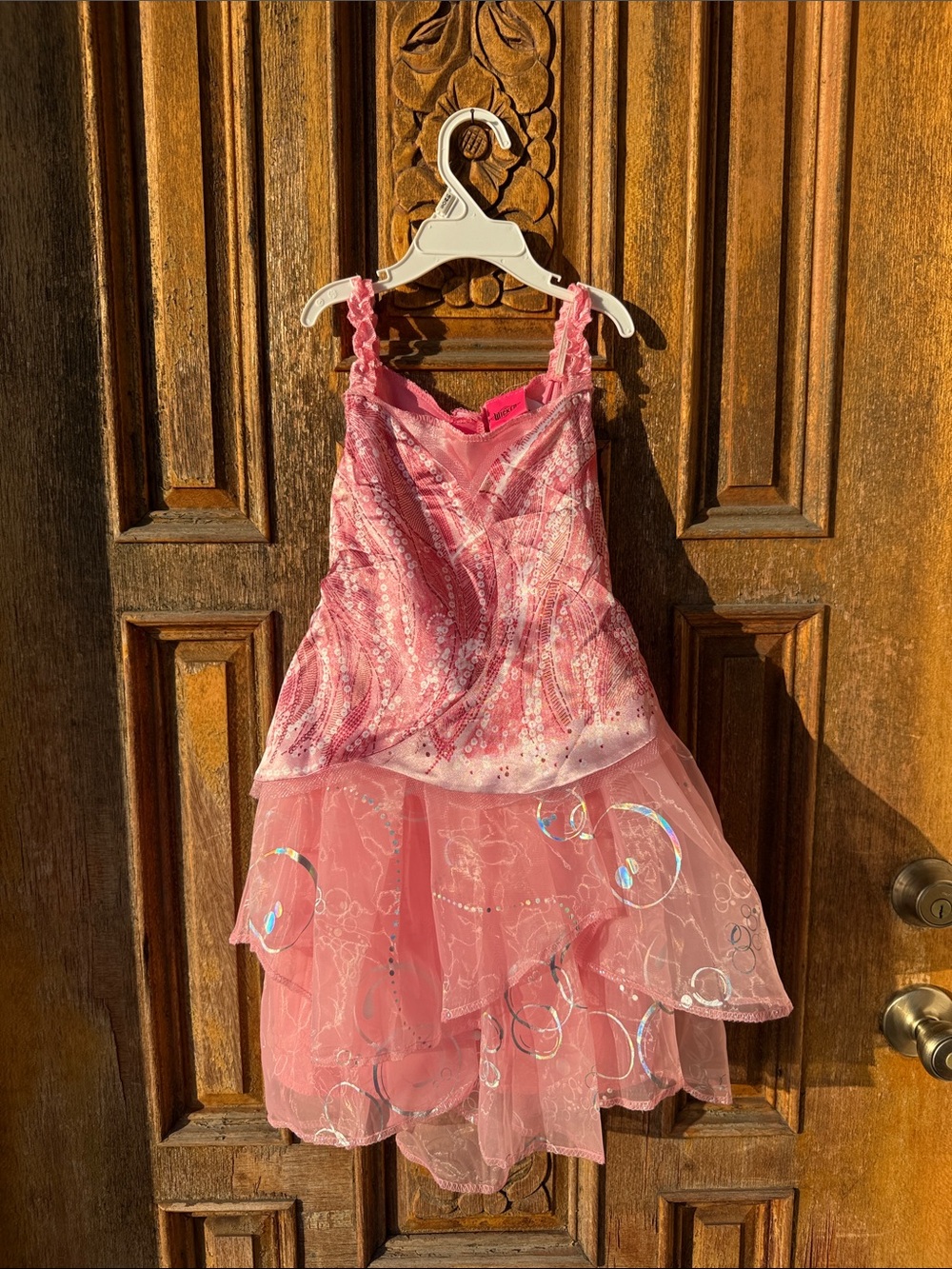Girls Wicked Glinda Pink Sparkle Layered Tulle Party Dress